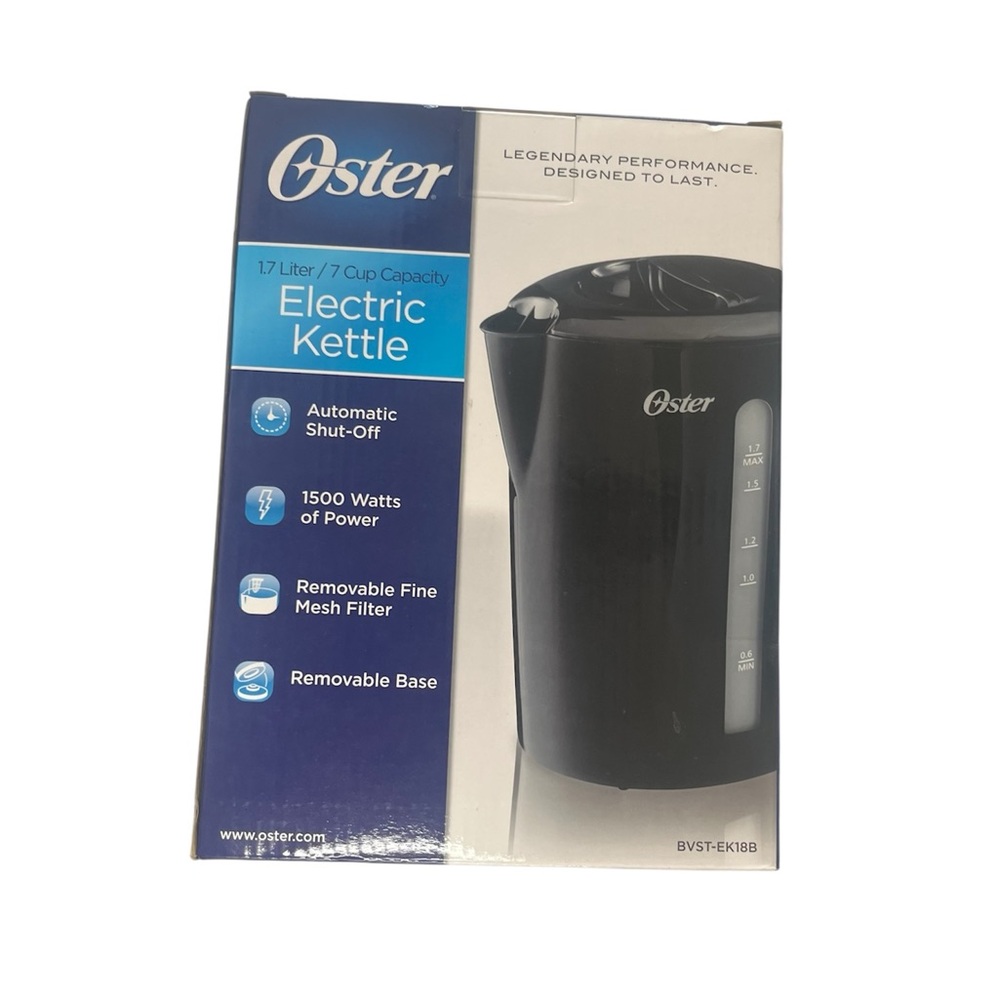 Oster Black 1.7L Electric Kettle - New In Box